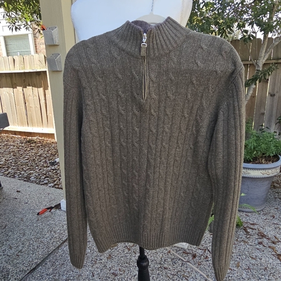 Daniele Blasi Mens Large Sweater Wool Mock Neck 1/3 Zip Rib Knit  Cable Knit - Picture 3 of 13